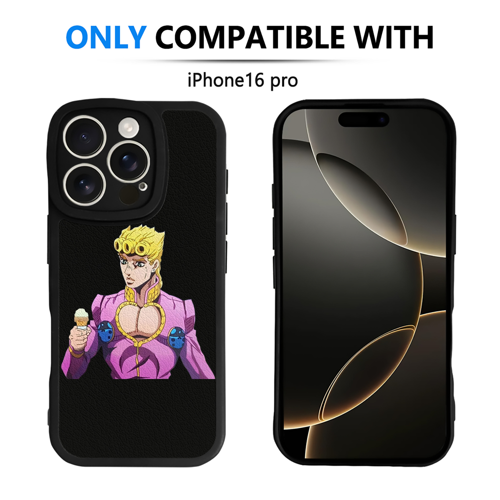 （画像用） ジョジョの奇妙な冒険 ジョルノ?ジョバァーナ JoJo's Bizarre Adventure Giorno Giovanna 【iPhone 16シリーズ対応】シリコンスマホケース（レザー調） 材質：シリコン